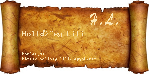 Hollósy Lili névjegykártya